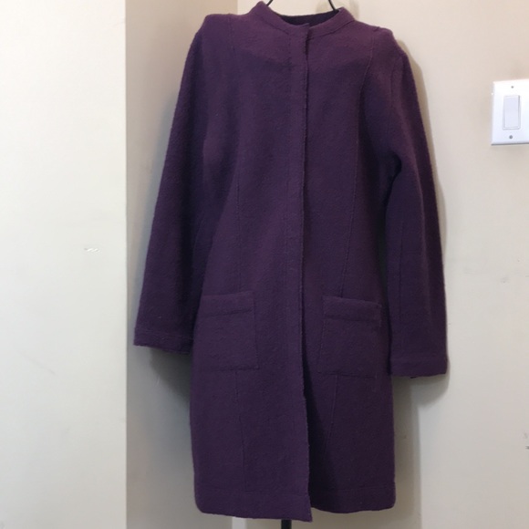 Alexandra Bartlett 100% Wool Purple Coat Size Large - Picture 3 of 11